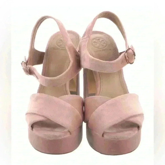 Tory Burch Blush Pink Block Heel Sandals - Picture 3 of 5